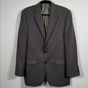 Lauren Ralph Lauren Two Button Brown Houndstooth Blazer Suit Jacket Men Size 40R